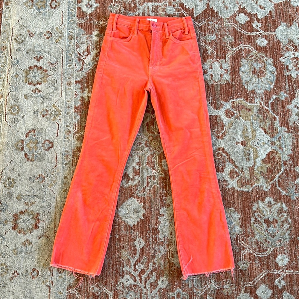 Mother hustler frayed ankle jeans